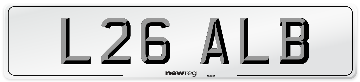 L26 ALB Number Plate from New Reg